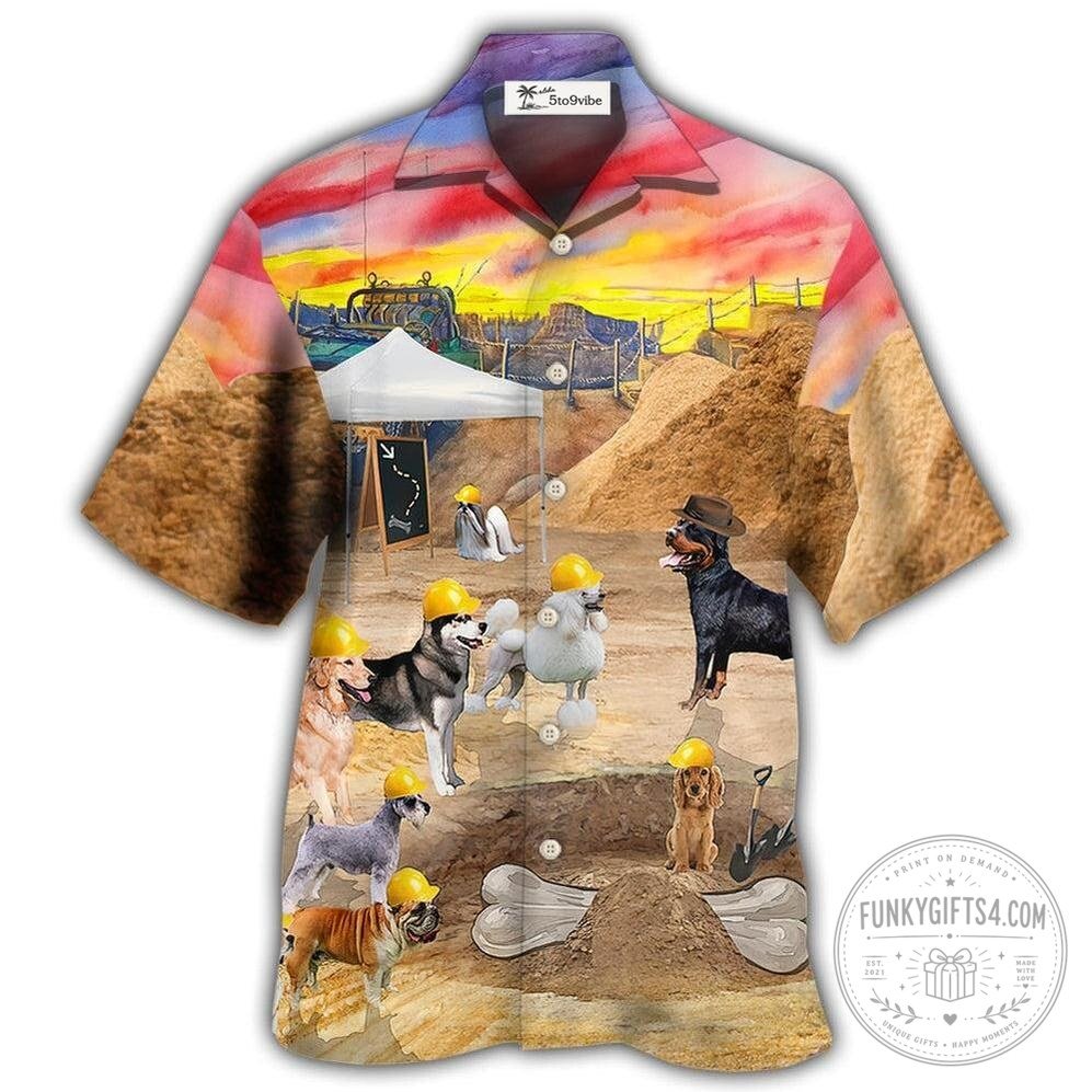 Dog Archeologist Digging For Bones Hawaiian Shirt