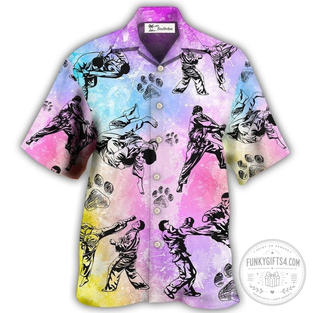 Karate Martial Arts And Dogs Hawaiian Shirt For Men And Women