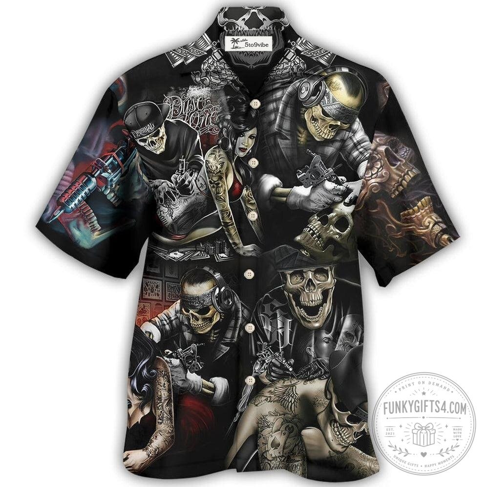 Dark Tattoo Skull Art Hawaiian Shirt