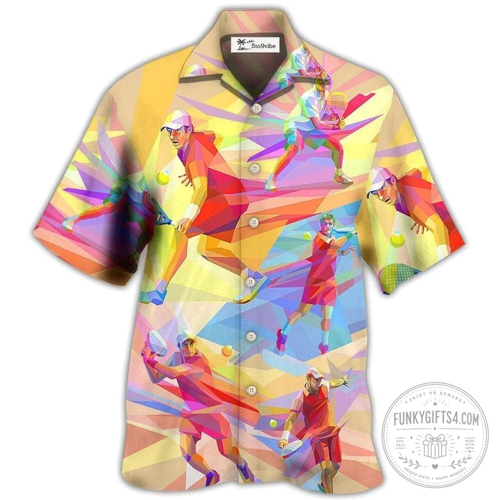 Abstract Geometric Tennis Players Hawaiian Shirt