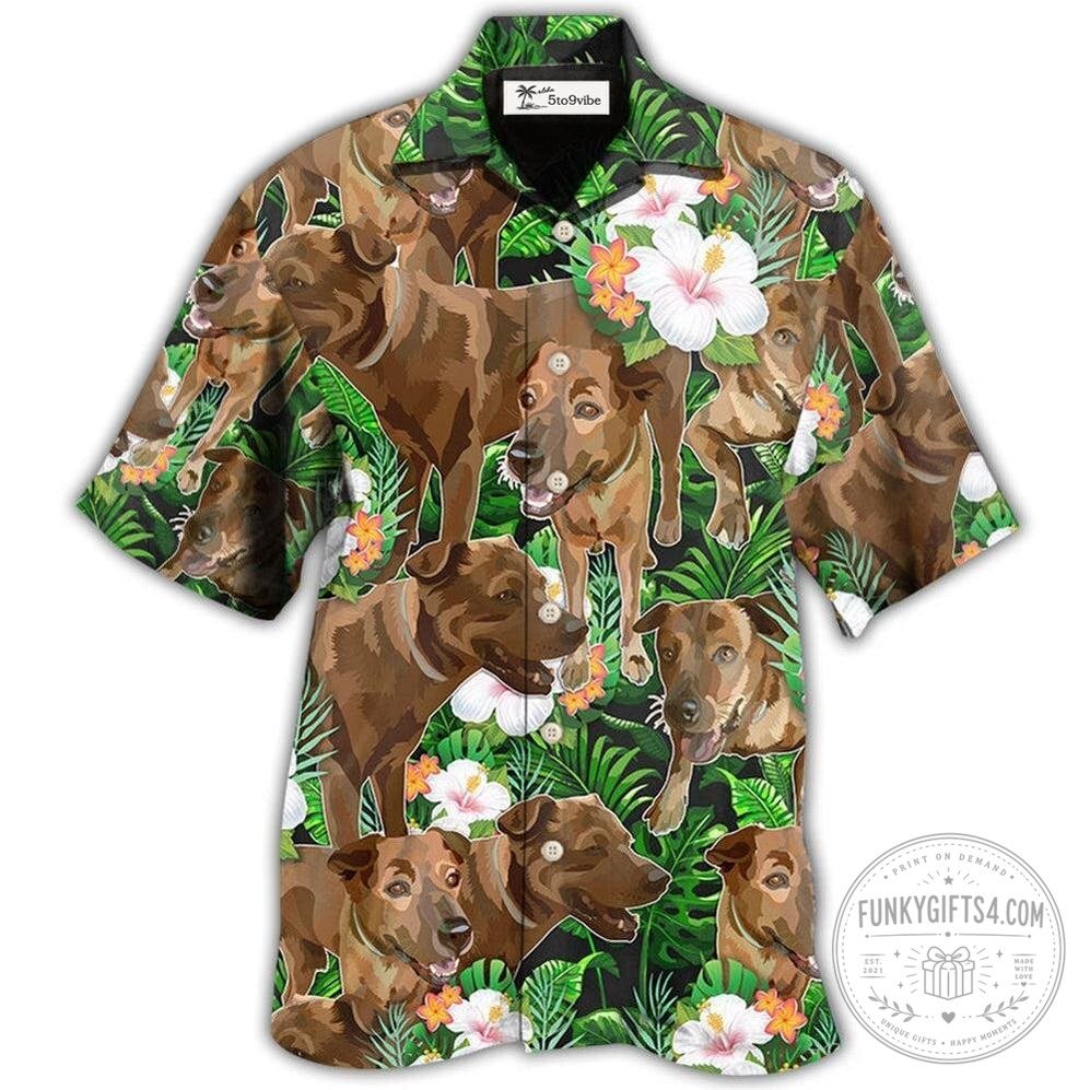 Rhodesian Ridgeback Dog Tropical Floral Pattern Hawaiian Shirt for Men and Women