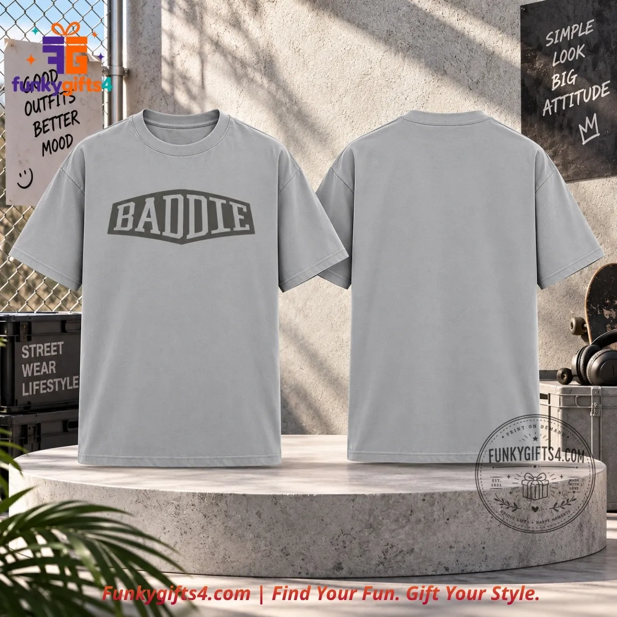 Grand Theft Auto VI x Lucia Baddie Light Gray Varsity Graphic T-Shirt-2_result Grand Theft Auto VI x Lucia Baddie Light Gray Varsity Graphic T-Shirt – image 2 of 3