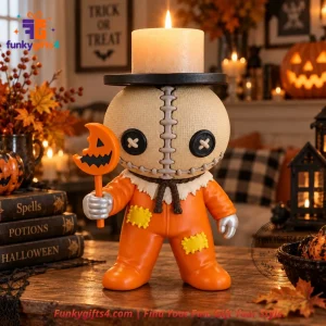 Trick 'r Treat Sam Halloween 3-Wick Candle Holder 3D Printed Horror Decor with Removable Top Plate