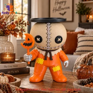 Trick 'r Treat Sam Halloween 3-Wick Candle Holder 3D Printed Horror Decor with Removable Top Plate