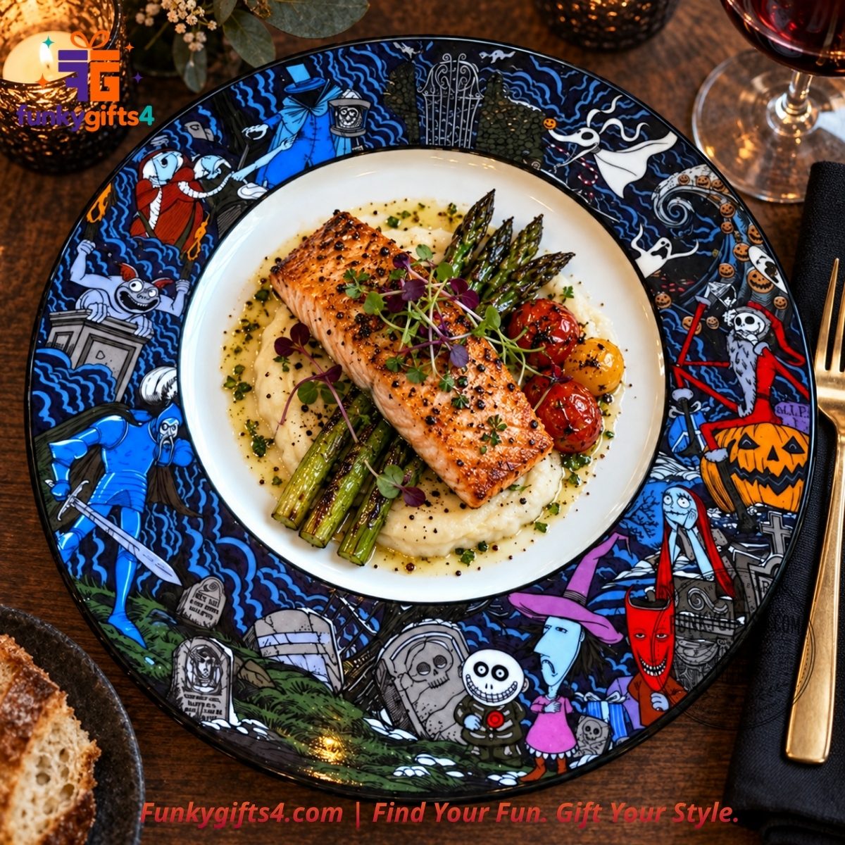 Disney x The Nightmare Before Christmas Club 33 Haunted Mansion Holiday Charger Plate Jack Skellington Gothic Collectible 2026-3 Disney x The Nightmare Before Christmas Club 33 Haunted Mansion Holiday Charger Plate Jack Skellington Gothic Collectible 202