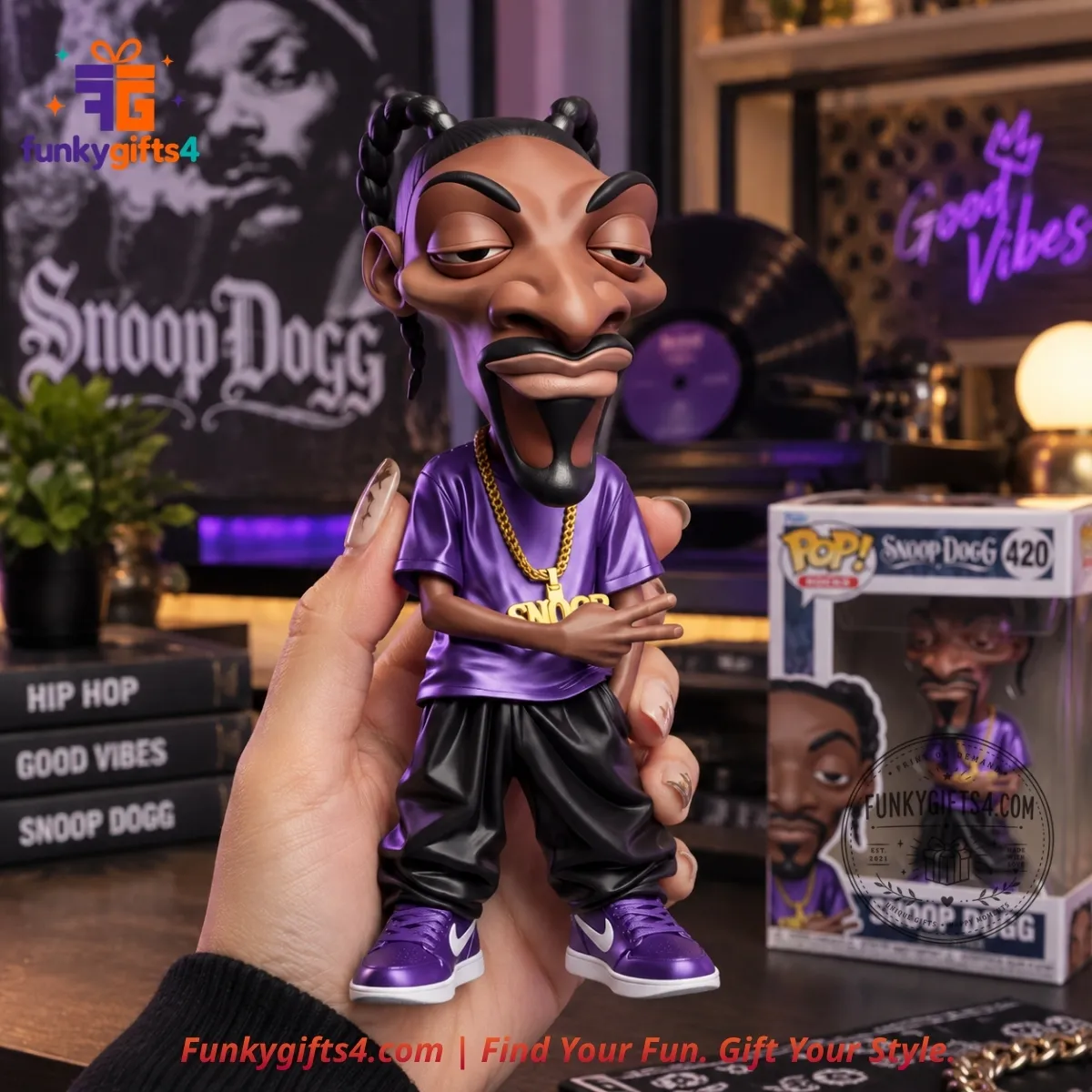 Snoop Dogg x Funko Pop! Rocks #420 Doggfather Purple Outfit Gold Chain Concept Vinyl Figure-4_result Snoop Dogg x Funko Pop! Rocks #420 Doggfather Purple Outfit Gold Chain Concept Vinyl Figure – image 4 of 4