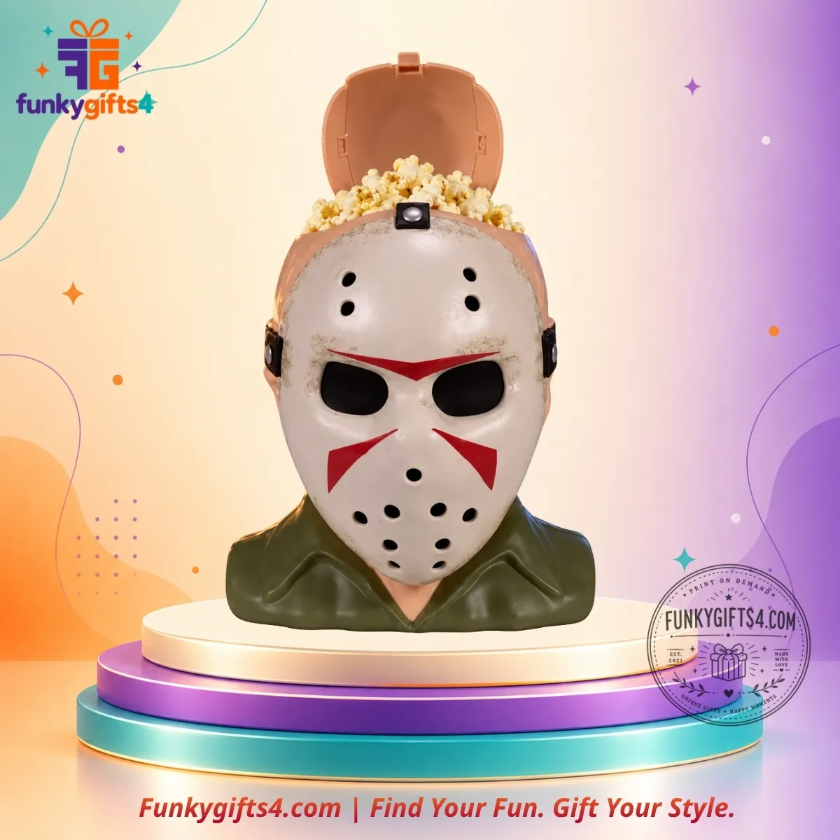 Friday the 13th x Jason Voorhees Cinemark Hockey Mask Head Popcorn Bucket Limited Edition Collectible