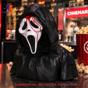 Scream 7 Ghostface Bloody Mask 3D Bust Popcorn Bucket Horror Movie Collectible 12 Scream 7 Ghostface Bloody Mask 3D Bust Popcorn Bucket Horror Movie Collectible