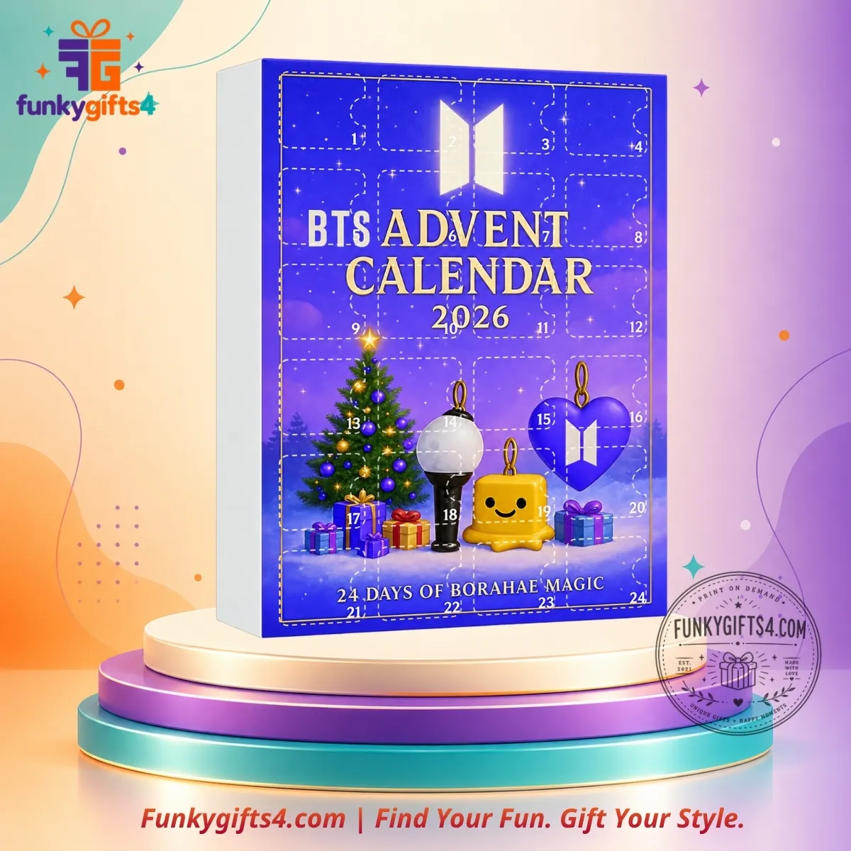 BTS x Borahae Magic 24-Day Christmas Advent Calendar Chibi Figurines & Acrylic Ornaments 2026 5 BTS x Borahae Magic 24-Day Christmas Advent Calendar Chibi Figurines & Acrylic Ornaments 2026