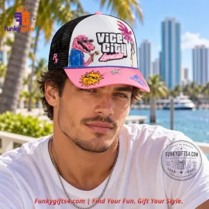 GTA6 Grand Theft Auto VI x New Era Vice City Leonida Pink Alligator Embroidered Trucker Snapback Cap 2026