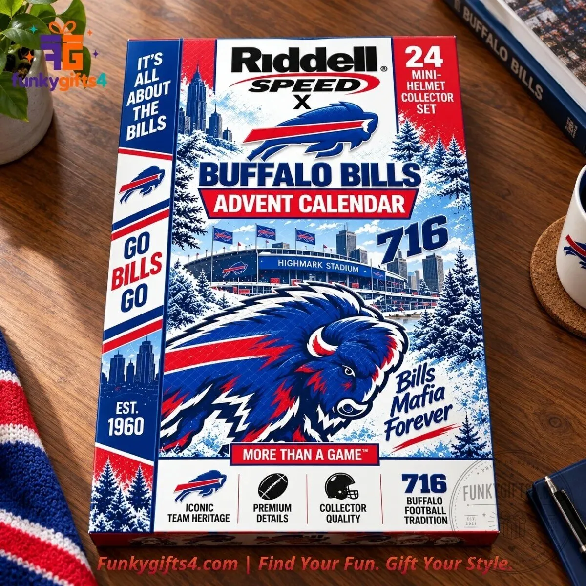 Riddell x Buffalo Bills 24 Mini Football Helmet Collector Set Advent Calendar 2026 10 Riddell x Buffalo Bills 24 Mini Football Helmet Collector Set Advent Calendar 2026