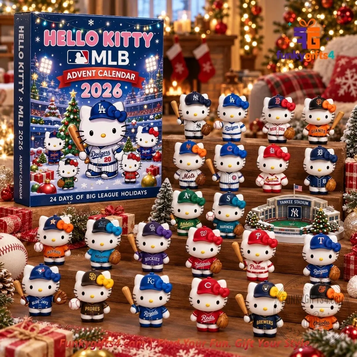 Hello Kitty x MLB 24-Team Baseball Mini Figure Collectible Advent Calendar 2026 11 Hello Kitty x MLB 24-Team Baseball Mini Figure Collectible Advent Calendar 2026