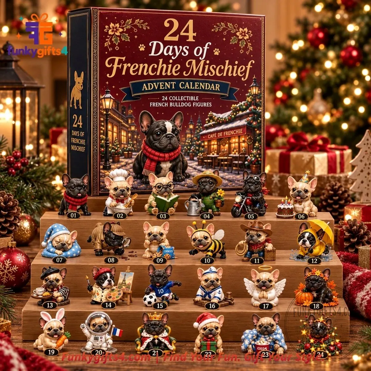 French Bulldog x Christmas 24-Day Frenchie Mischief Collectible Mini Figure Advent Calendar 2026