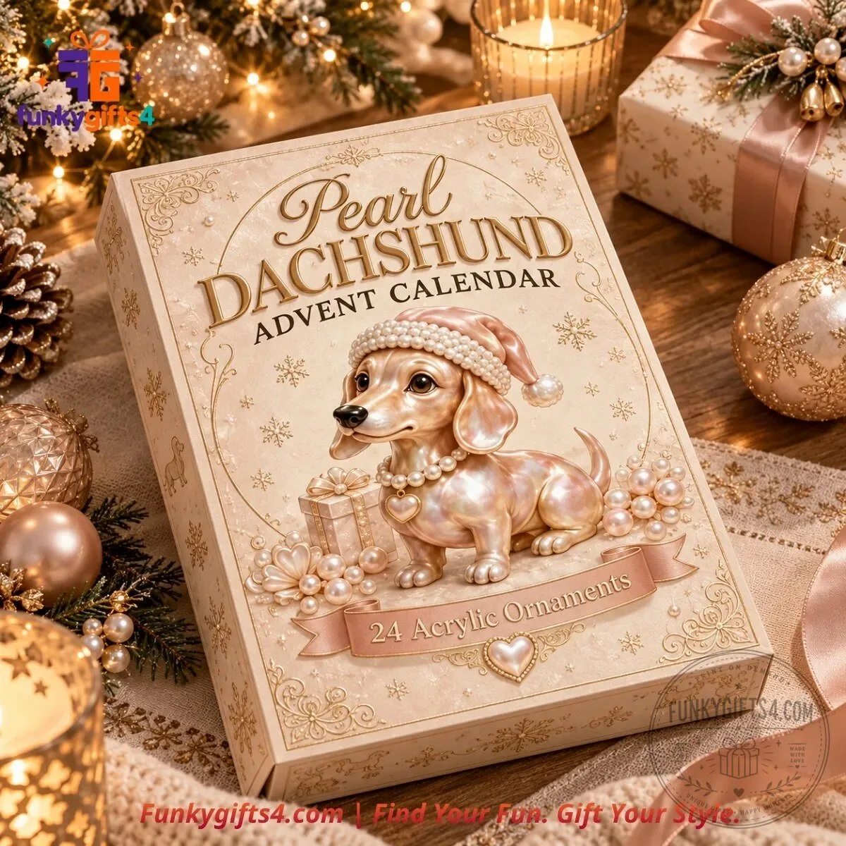 Dachshund x Christmas 24-Day Pearl Puppy Collectible Acrylic Ornament Advent Calendar 2026 10 Dachshund x Christmas 24-Day Pearl Puppy Collectible Acrylic Ornament Advent Calendar 2026