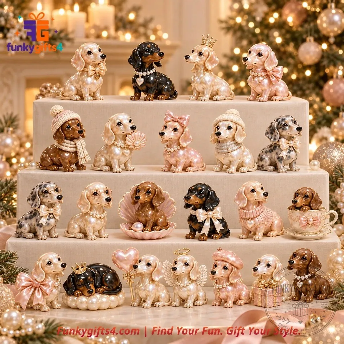 Dachshund x Christmas 24-Day Pearl Puppy Collectible Acrylic Ornament Advent Calendar 2026 12 Dachshund x Christmas 24-Day Pearl Puppy Collectible Acrylic Ornament Advent Calendar 2026
