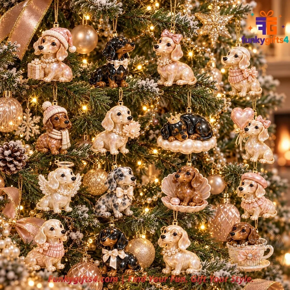 Dachshund x Christmas 24-Day Pearl Puppy Collectible Acrylic Ornament Advent Calendar 2026 13 Dachshund x Christmas 24-Day Pearl Puppy Collectible Acrylic Ornament Advent Calendar 2026