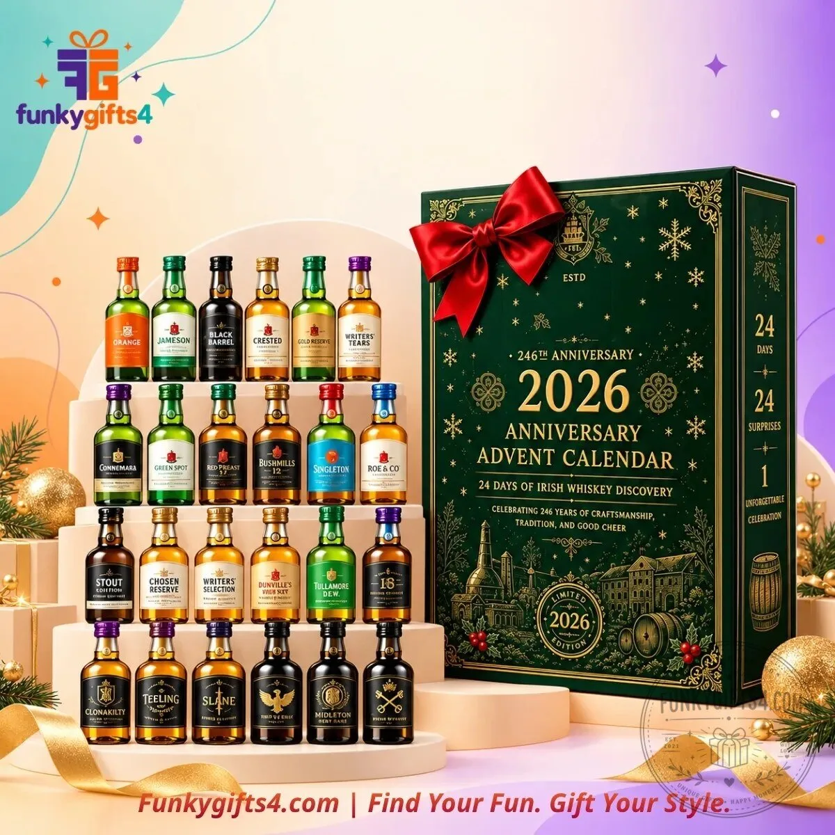 Irish Whiskey x Christmas 246th Anniversary 24-Day Mini Bottle Advent Calendar 2026