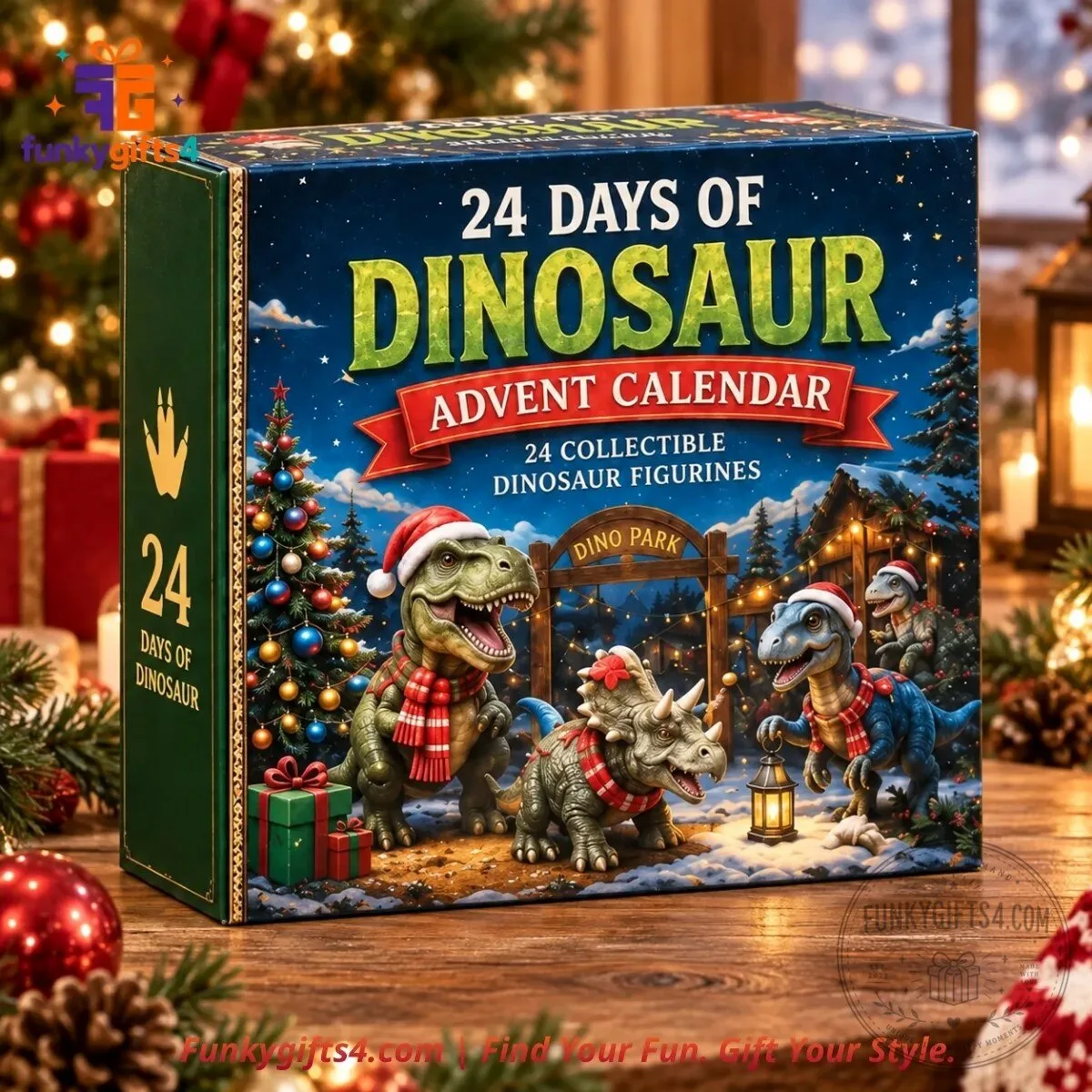 Dinosaur Christmas 24-Day Holiday Countdown with 24 Collectible Festive Dinosaur Figurines Advent Calendar 2026 9 Dinosaur Christmas 24-Day Holiday Countdown with 24 Collectible Festive Dinosaur Figurines Advent Calendar 2026