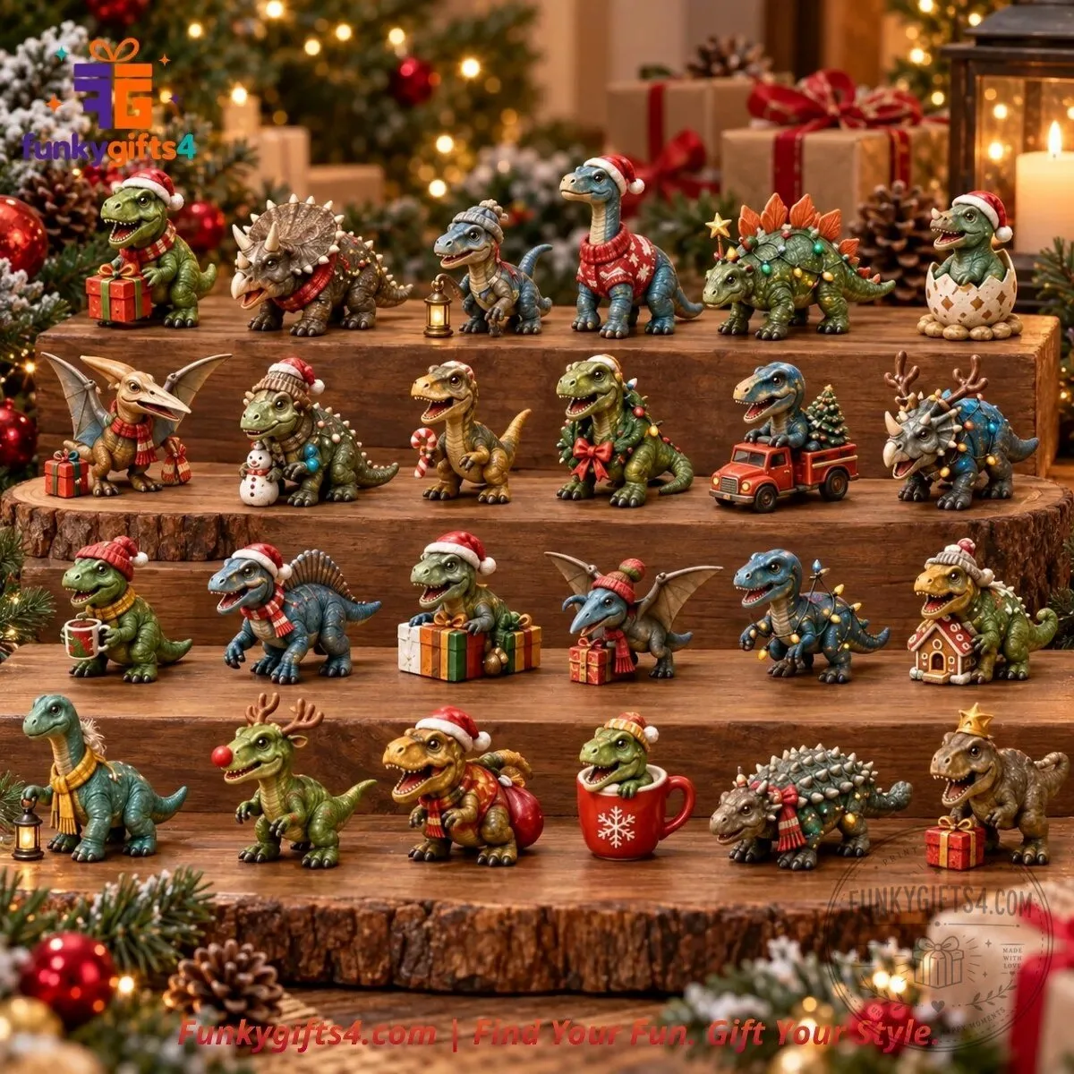 Dinosaur Christmas 24-Day Holiday Countdown with 24 Collectible Festive Dinosaur Figurines Advent Calendar 2026 10 Dinosaur Christmas 24-Day Holiday Countdown with 24 Collectible Festive Dinosaur Figurines Advent Calendar 2026
