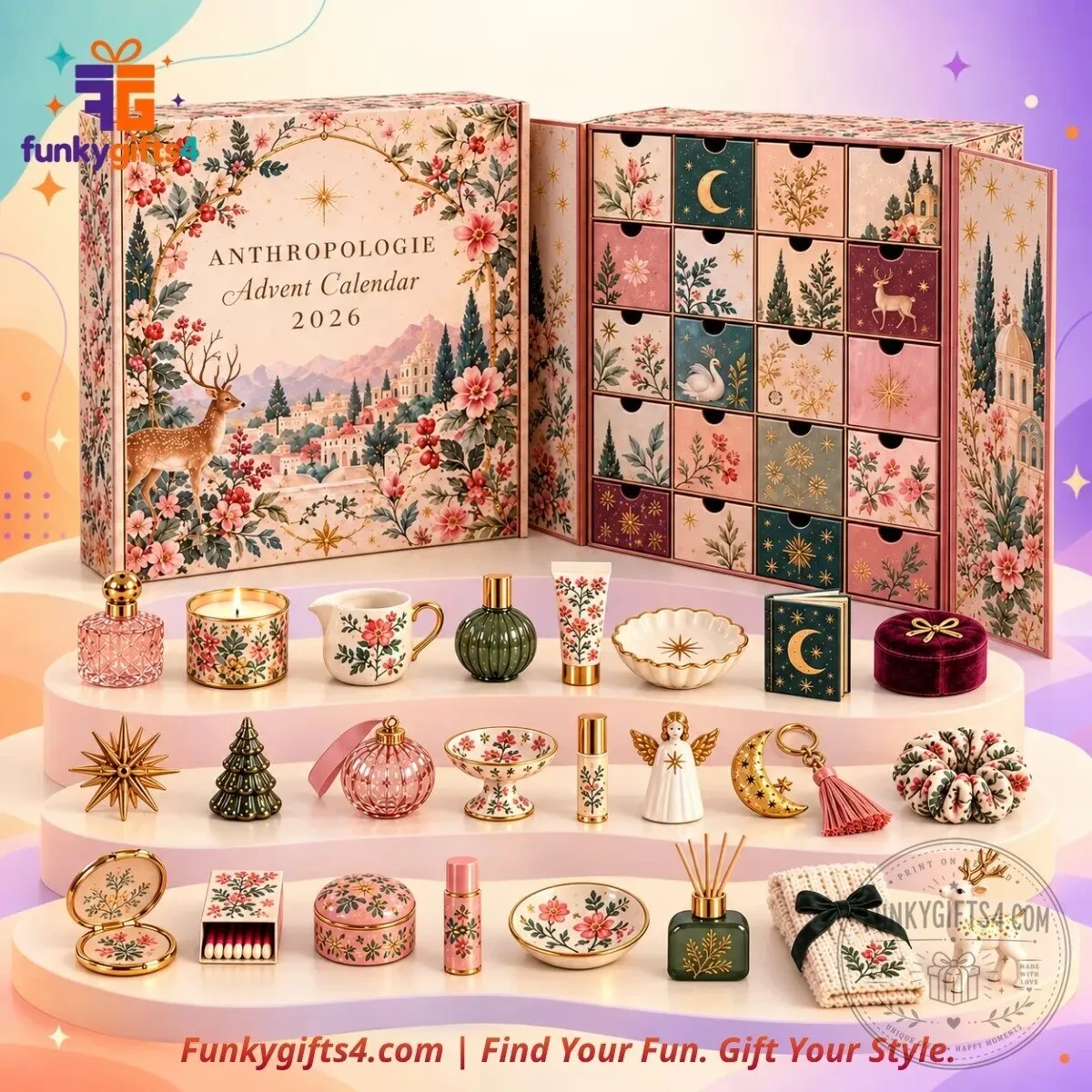 Anthropologie Christmas 24-Day Beauty, Home Fragrance & Lifestyle Mini Gift Collection Advent Calendar Concept 2026