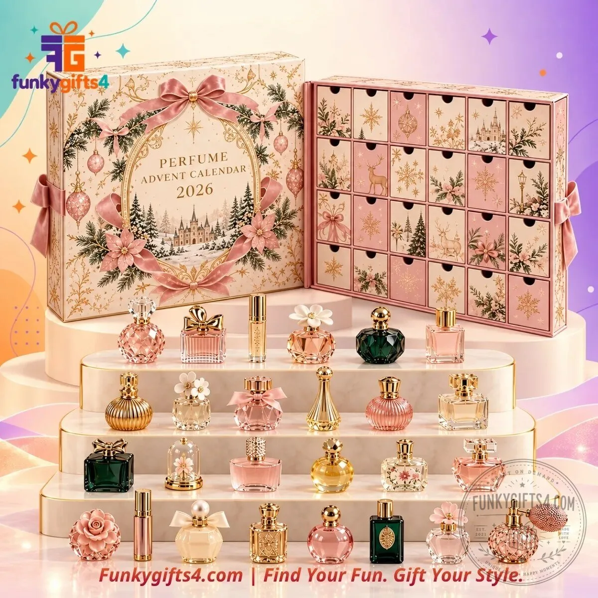 Perfume Christmas 24-Day Luxury Mini Fragrance Bottle Discovery Gift Set Advent Calendar Concept 2026