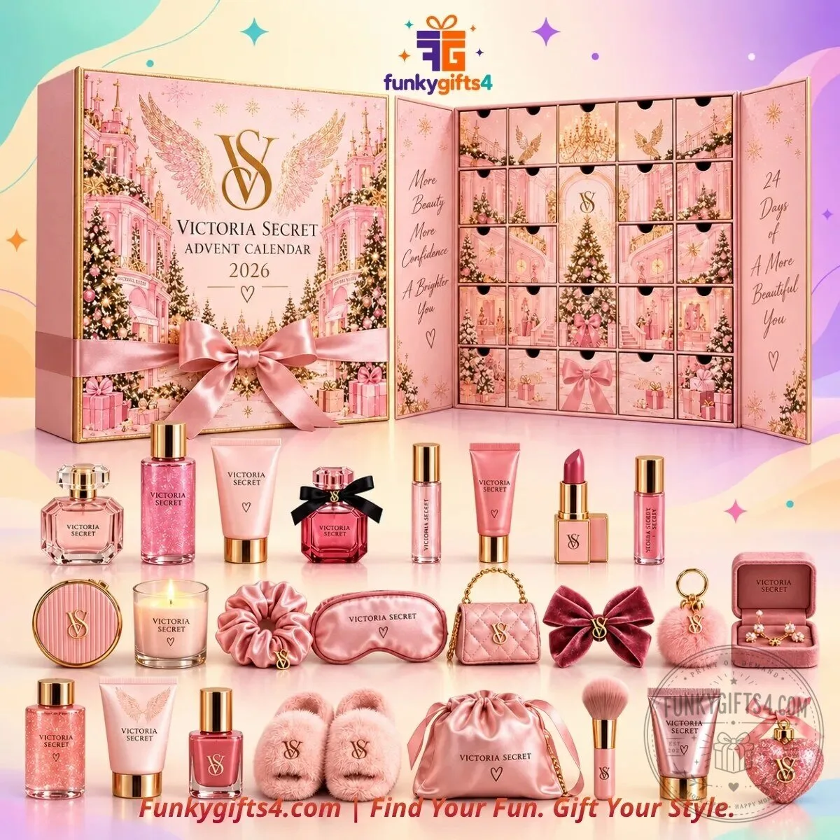 Victoria's Secret Christmas 24-Day Beauty, Fragrance & Pink Lifestyle Accessories Gift Set Advent Calendar Concept 2026