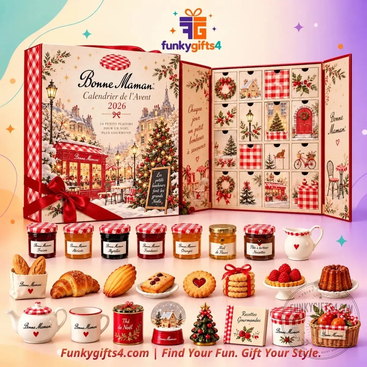 Bonne Maman Christmas 24-Day Gourmet Jam, Spread & French Keepsake Gift Advent Calendar Concept 2026